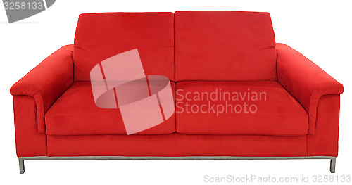 Image of Red two seat sofa