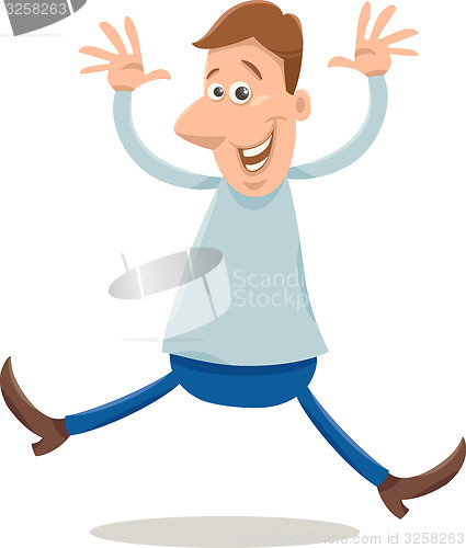 Image of excited man cartoon illustration