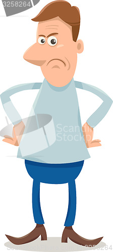 Image of displeased man cartoon illustration