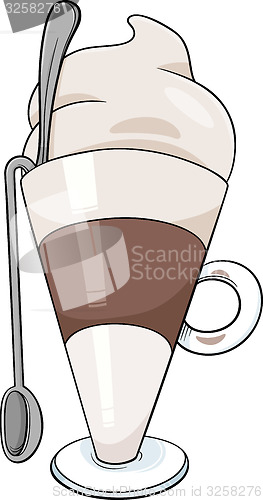 Image of latte macchiato cartoon illustration