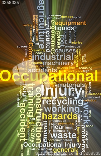 Image of Occupational injury background concept glowing