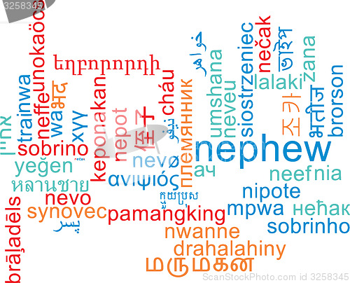 Image of Nephew multilanguage wordcloud background concept