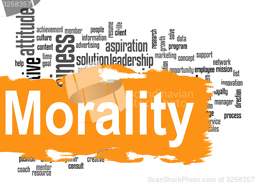 Image of Morality word cloud with yellow banner