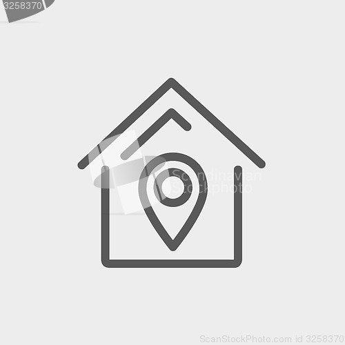 Image of Location of the house thin line icon