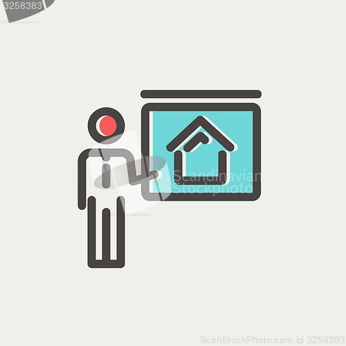 Image of Real Estate Training thin line icon