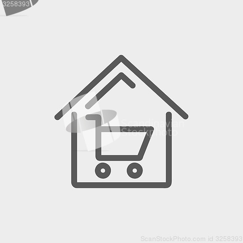 Image of House shopping thin line icon