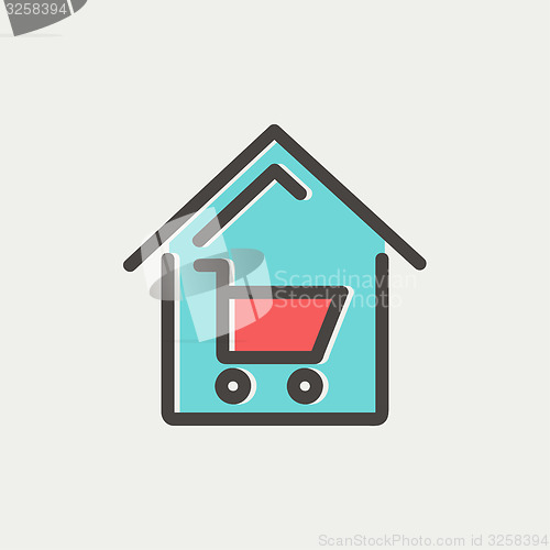 Image of House shopping thin line icon