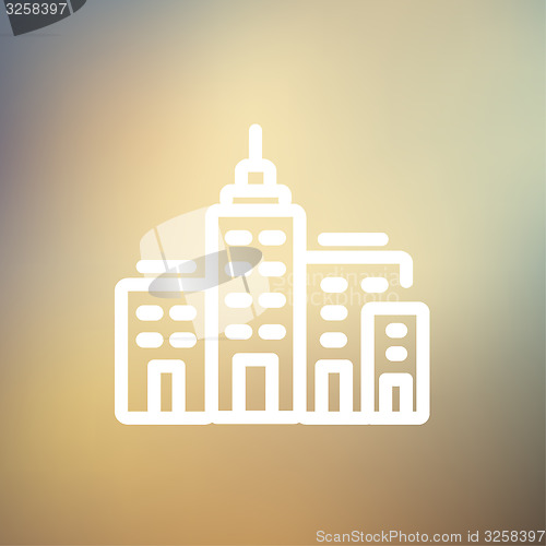 Image of Condominium building thin line icon