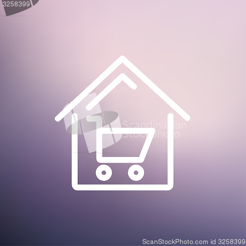 Image of House shopping thin line icon