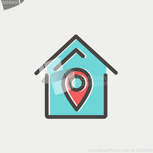 Image of Location of the house thin line icon