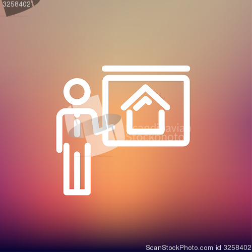 Image of Real Estate Training thin line icon