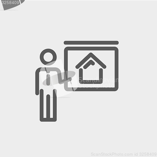 Image of Real Estate Training thin line icon