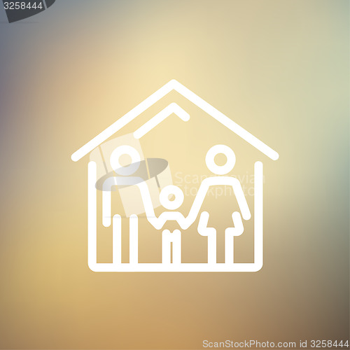 Image of Family house thin line icon