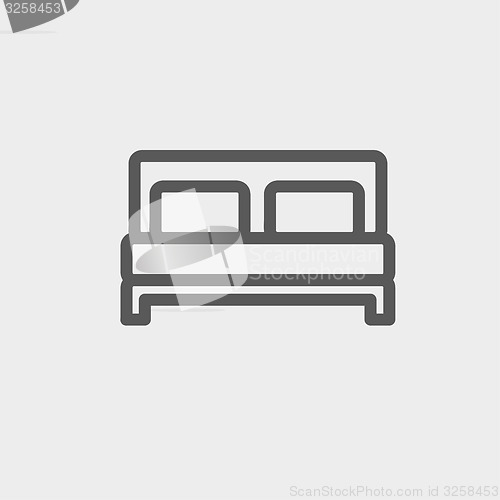 Image of Double bed thin line icon