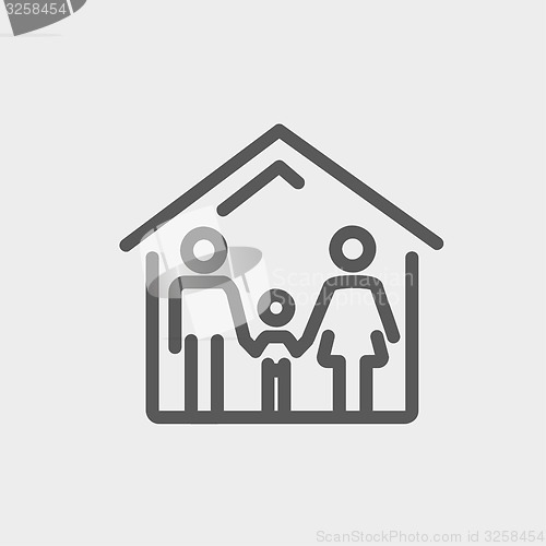 Image of Family house thin line icon