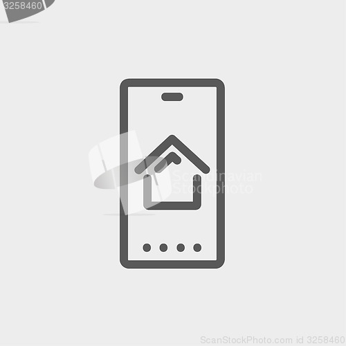 Image of Real estate business card thin line icon