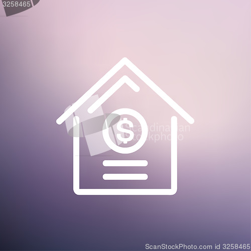 Image of Dollar house thin line icon