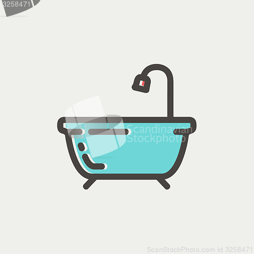 Image of Bathtub thin line icon