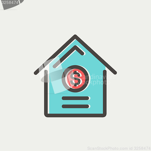 Image of Dollar house thin line icon