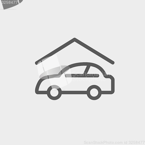 Image of Car garage thin line icon