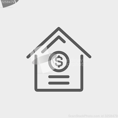 Image of Dollar house thin line icon