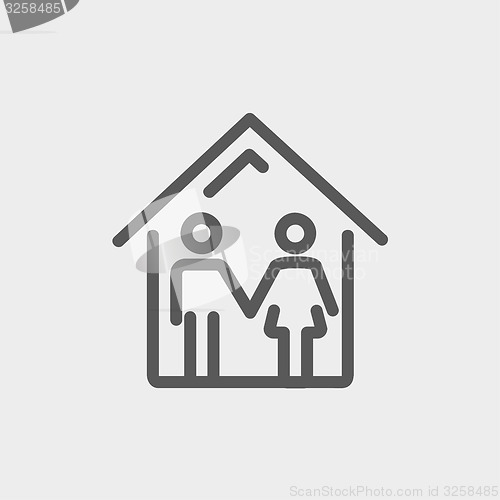 Image of Family house thin line icon