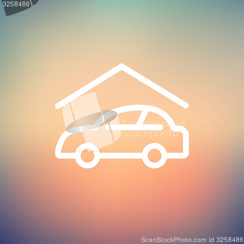 Image of Car garage thin line icon