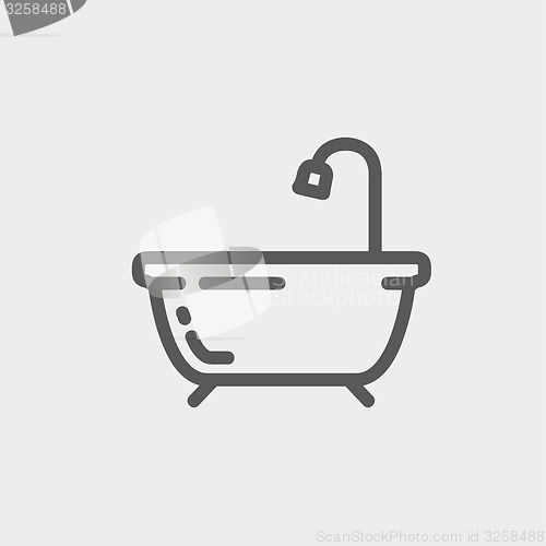 Image of Bathtub thin line icon