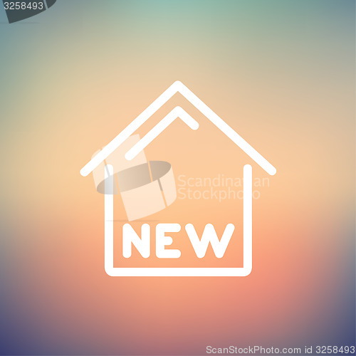Image of New house thin line icon
