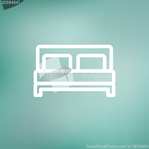 Image of Double bed thin line icon