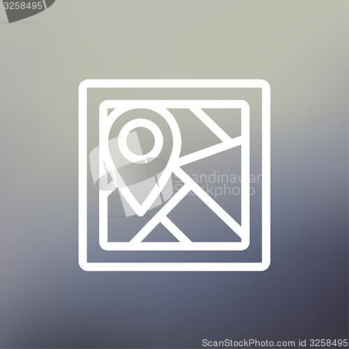 Image of Map pointer house thin line icon