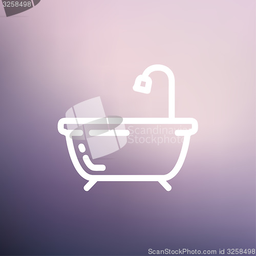 Image of Bathtub thin line icon