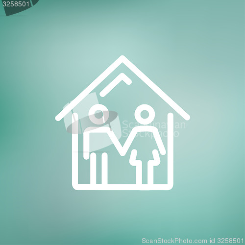 Image of Family house thin line icon