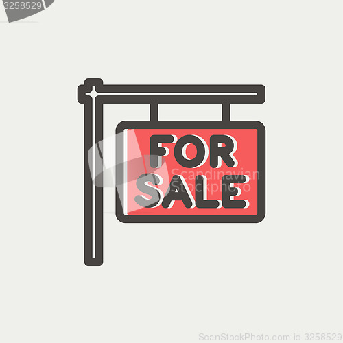 Image of For sale placard thin line icon