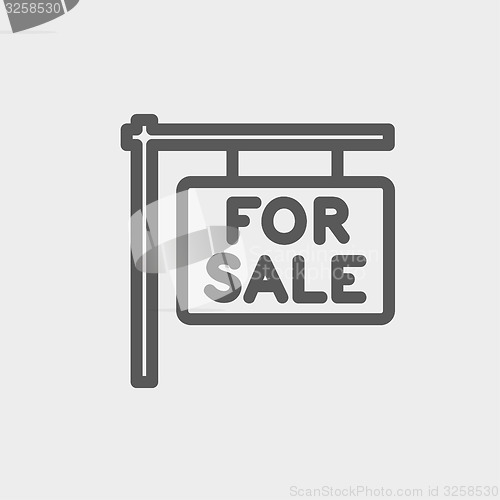 Image of For sale placard thin line icon