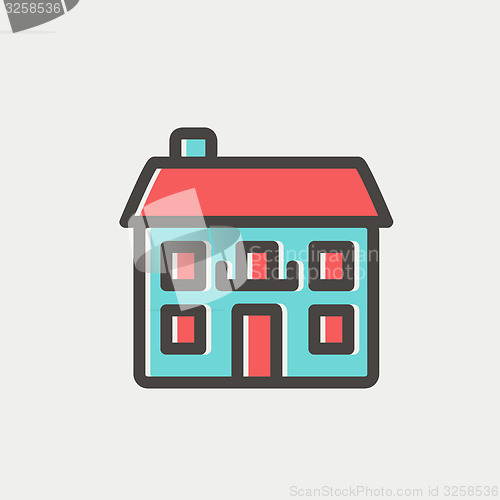 Image of Real estate house thin line icon