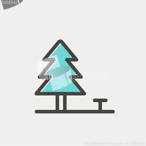 Image of Pine tree thin line icon