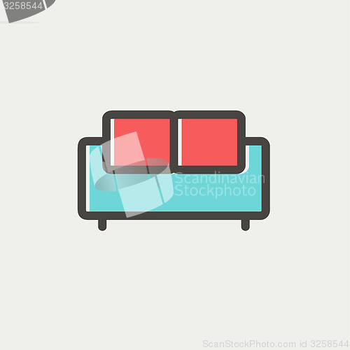 Image of Furniture sofa thin line icon