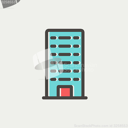 Image of Office building thin line icon