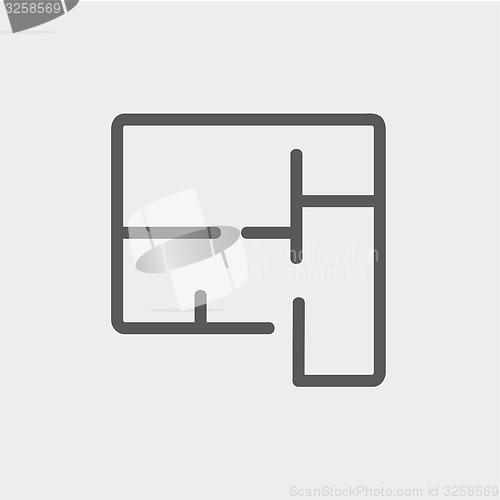 Image of House infographic thin line icon
