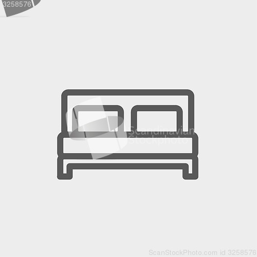 Image of Double bed thin line icon