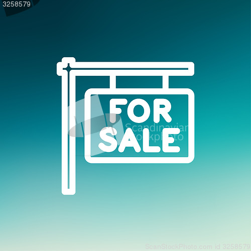 Image of For sale placard thin line icon