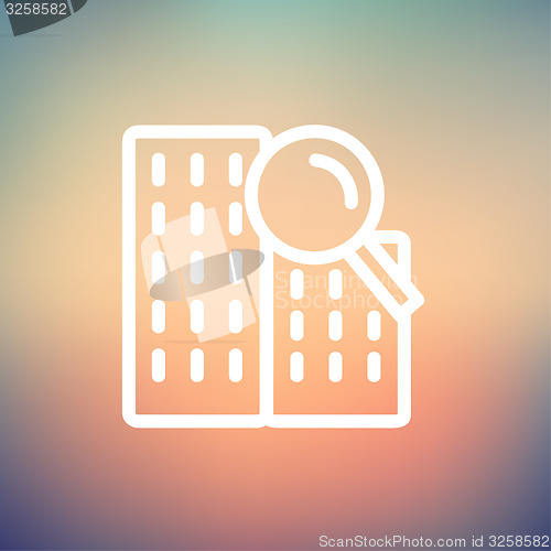 Image of Search building thin line icon