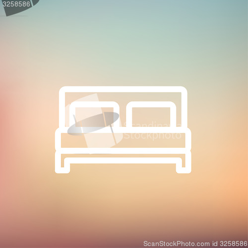 Image of Double bed thin line icon