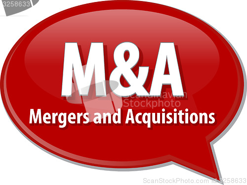 Image of M&A acronym word speech bubble illustration