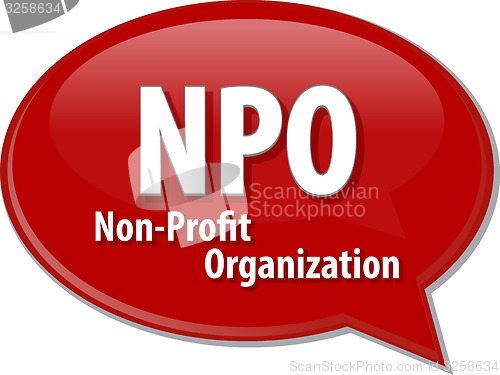 Image of NPO acronym word speech bubble illustration