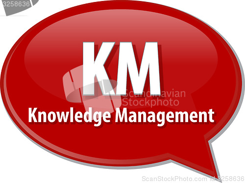 Image of KM acronym word speech bubble illustration