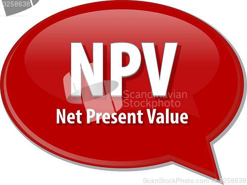 Image of NPV acronym word speech bubble illustration