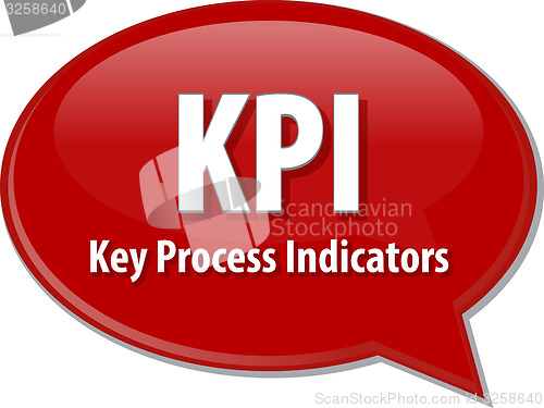Image of KPI acronym word speech bubble illustration