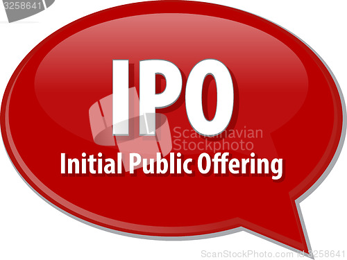Image of IPO acronym word speech bubble illustration
